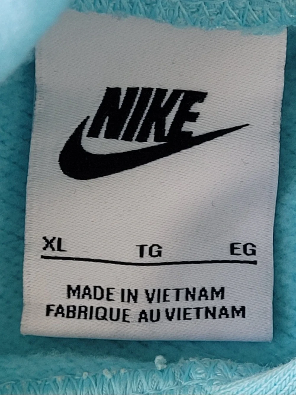 ✅ Nike Aqua blue Hoodie with White Swoosh size XL